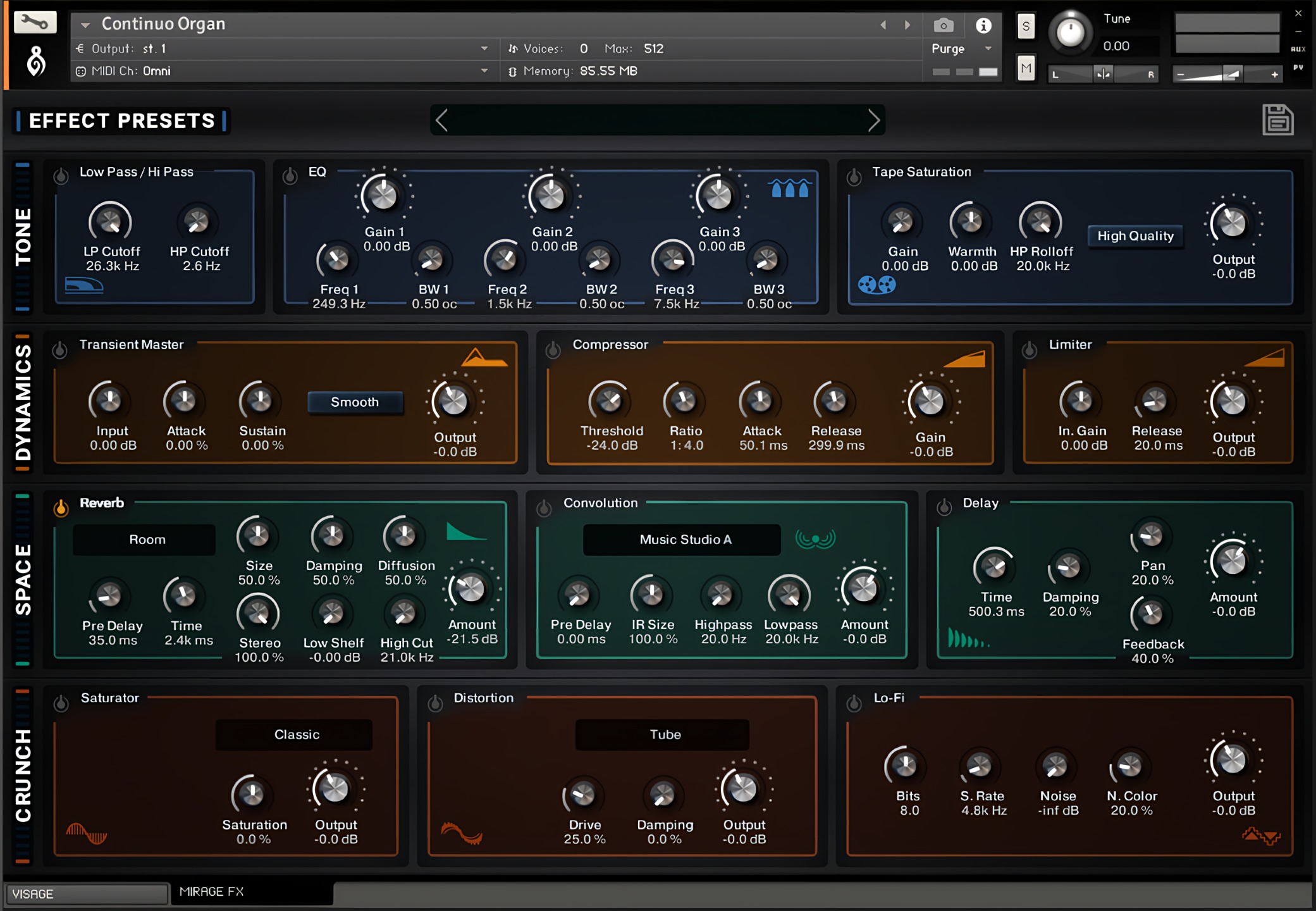 Continuo Organ UI - FX