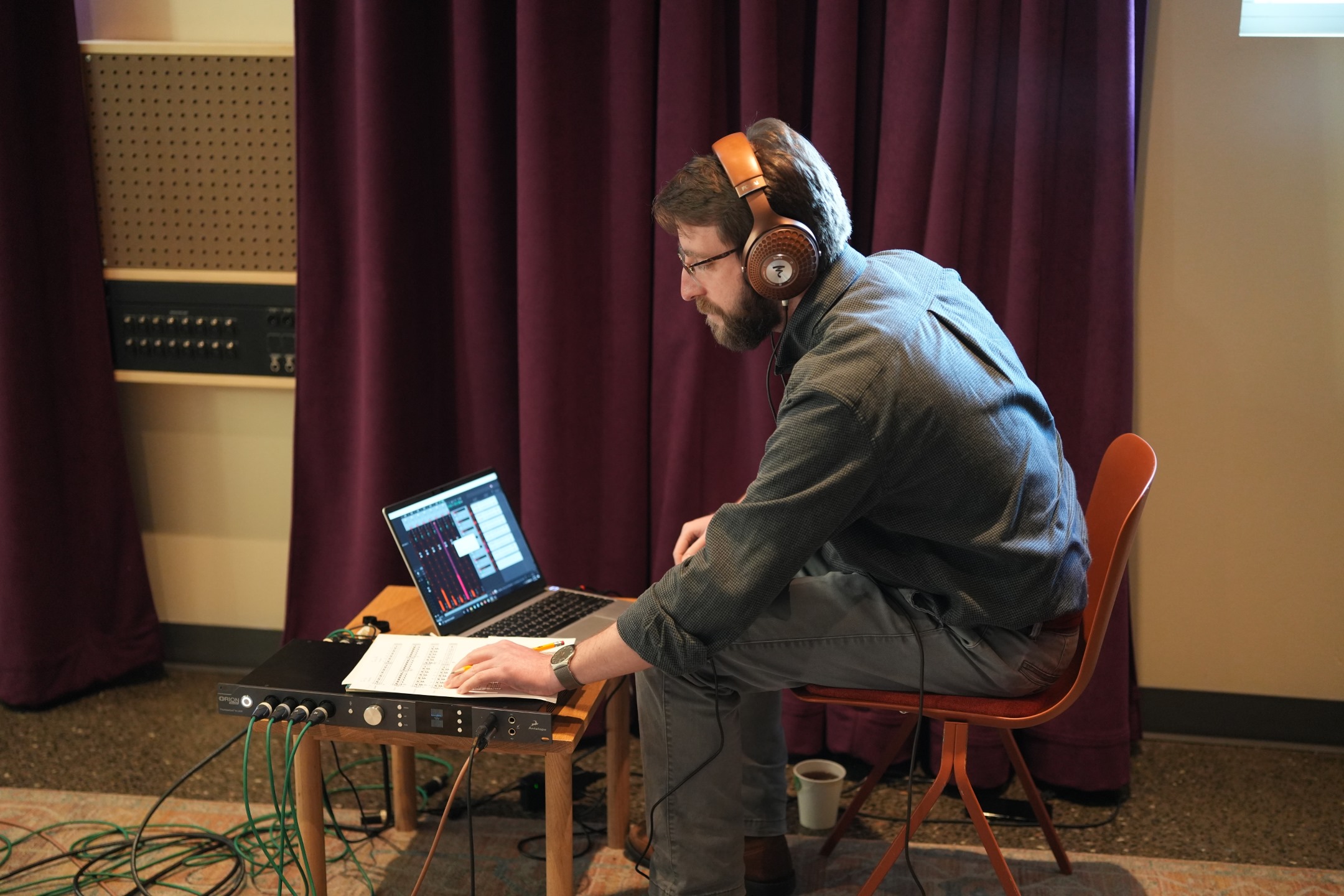 Sam Gossner directing recording of The Recorder Sam Gossner directing recording of The Recorder