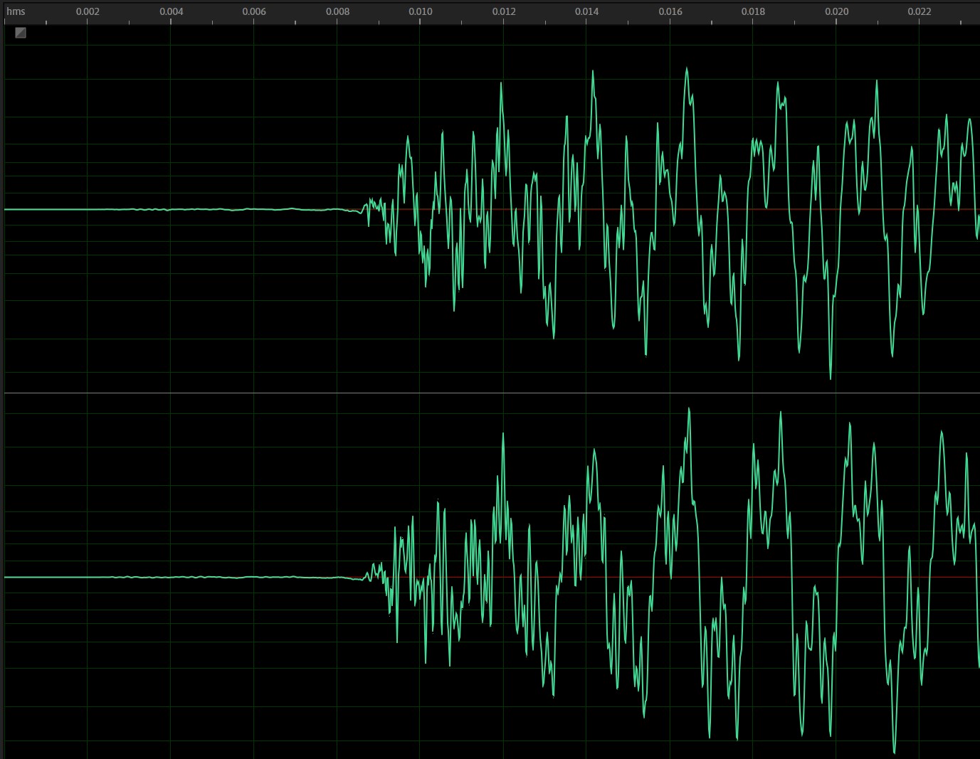 Sample start with typical pre-roll of 10ms (0.010s) Sample start with typical pre-roll of 10ms (0.010s)